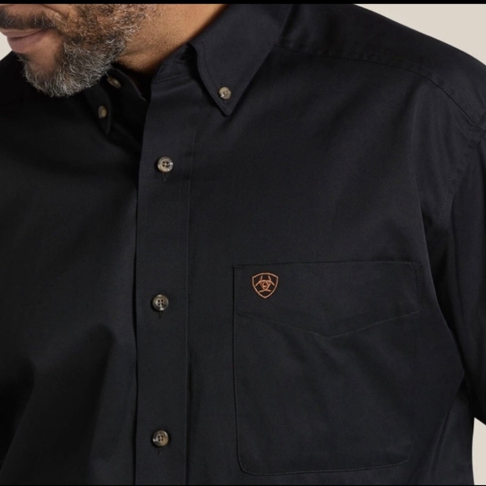 ARIAT Solid Twill Fitted Long Sleeve Shirt Button down Men’s Black  Size 2XL